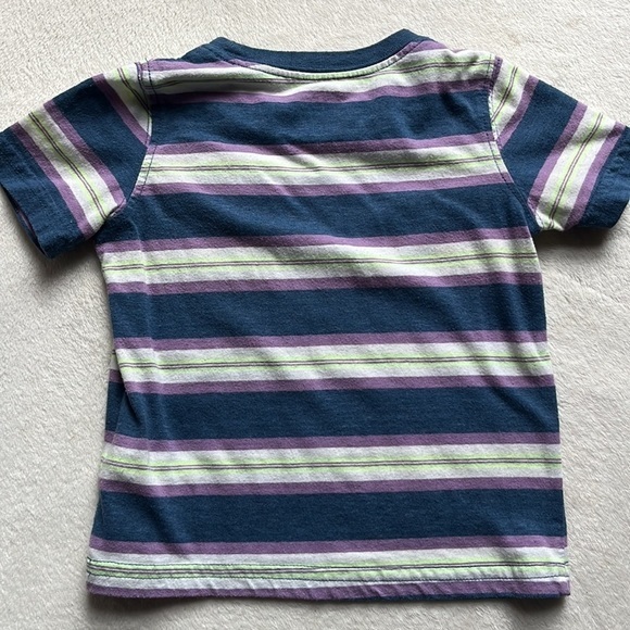 Little Trendsetter: Baby Boy OshKosh Onesie & Short Sleeve Purple Stripe Top 24M - Picture 6 of 6